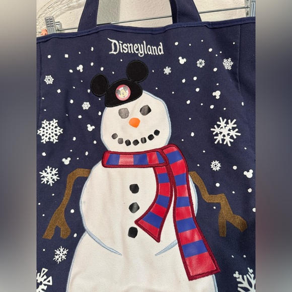 Disney Parks Walt Disney World Mickey Snowman Holiday Tote Bag - Picture 1 of 7